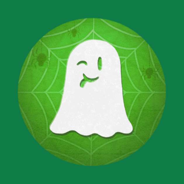 Cute Ghost - green spiderweb by Saramation