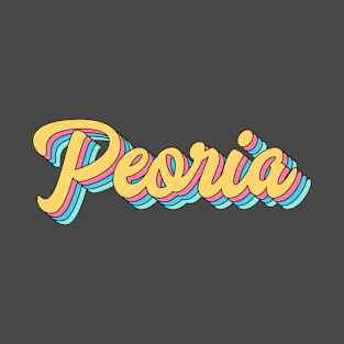 Peoria Retro Yellow Script T-Shirt