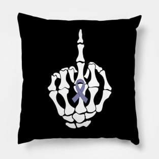 Fuck Esophageal Cancer Middle Finger Periwinkle Ribbon Pillow