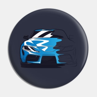 Blue Toyota Supra MKV Sketch Pin