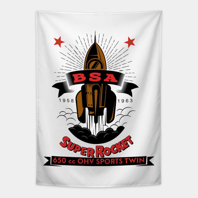 Vintage BSA Super rocket Motorcycle Tapestry by MotorManiac