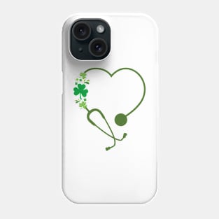 nurse St Patrick's Day Heart Stethoscope Phone Case