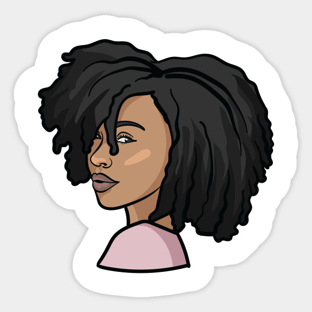 Black Woman Natural Hair Profile Black Women Art Sticker