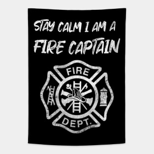 Stay Calm Fire Captain gift Tapestry