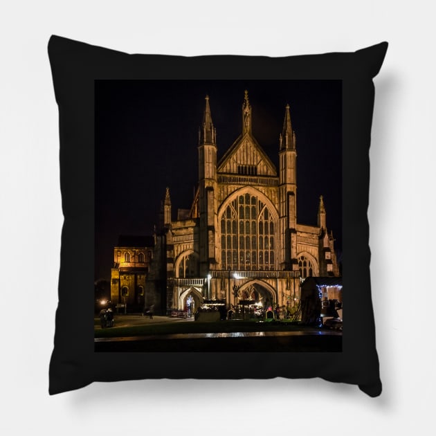 Winchester Cathedral at Christmas Pillow by IanWL