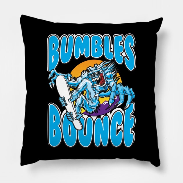 Abominable Snowman Yeti Snowboarder - Bumbles Bounce Pillow by eShirtLabs