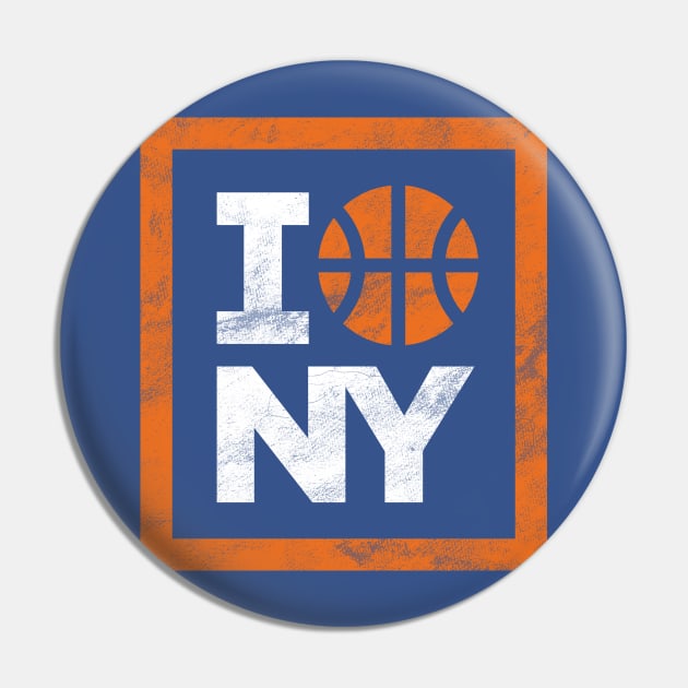 I Love Basketball in New York, Knicks Fan Gift Pin by BooTeeQue