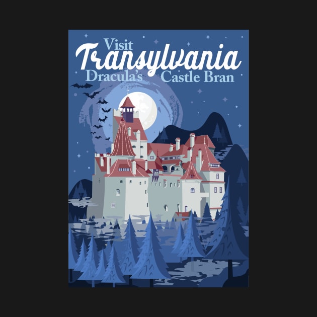 Travel Poster Transylvania, Bran castle, Dracula 2 by qpiii