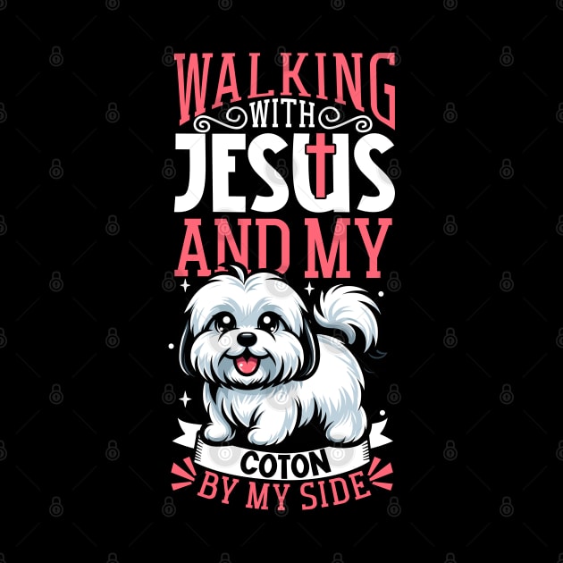 Jesus and dog - Coton de Tulear by Modern Medieval Design