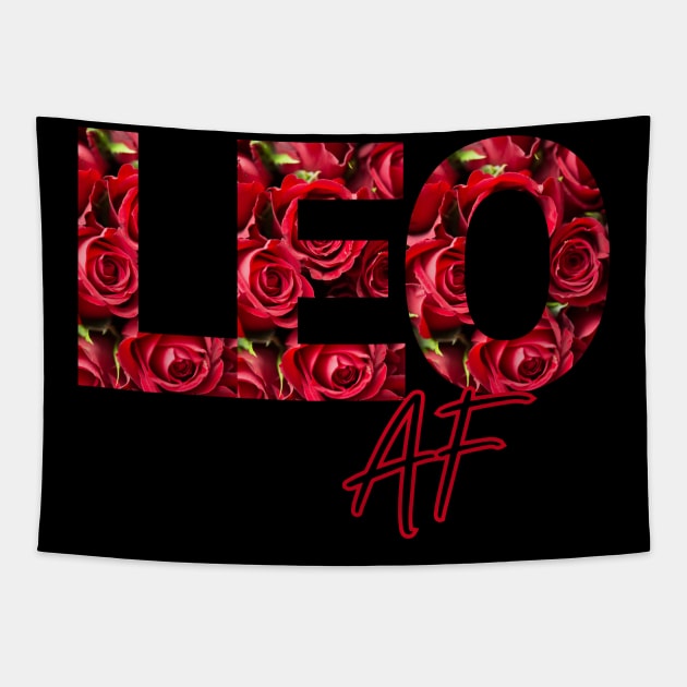 Leo AF Red Rose Print Tapestry by SassyElevate2