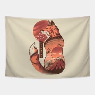 Japanese Fox - Cream Tapestry