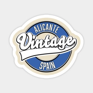 Alicante spain retro style logo, Magnet