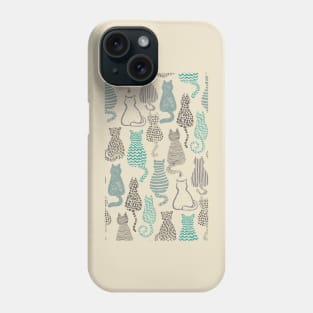 Blue Cat Pattern Phone Case