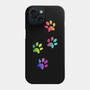 Neon colors dog's paws cat's paws Phone Case