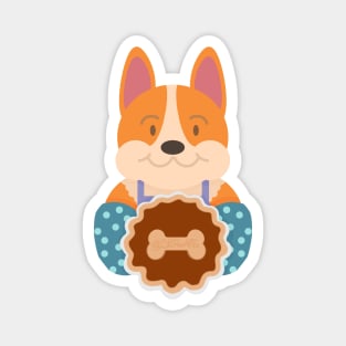 Pumpkin Pie Corgi Magnet