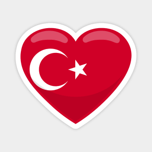 Turkey Flag Heart Magnet