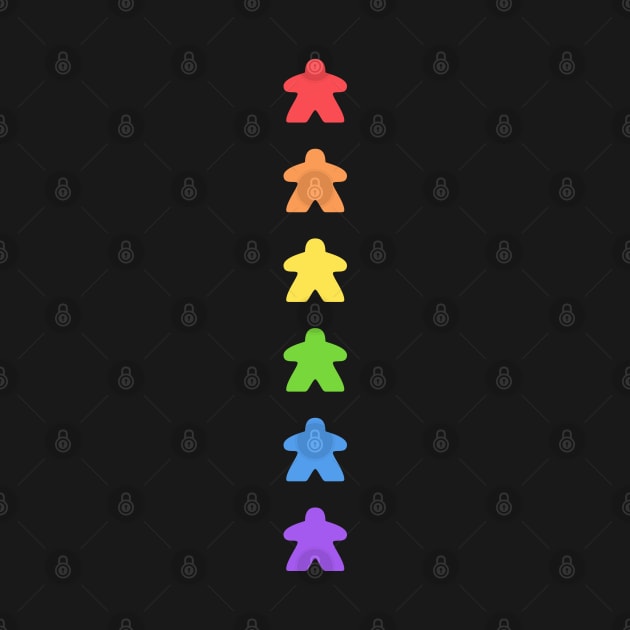 Minimalist Rainbow Meeples Board Games Addict by pixeptional