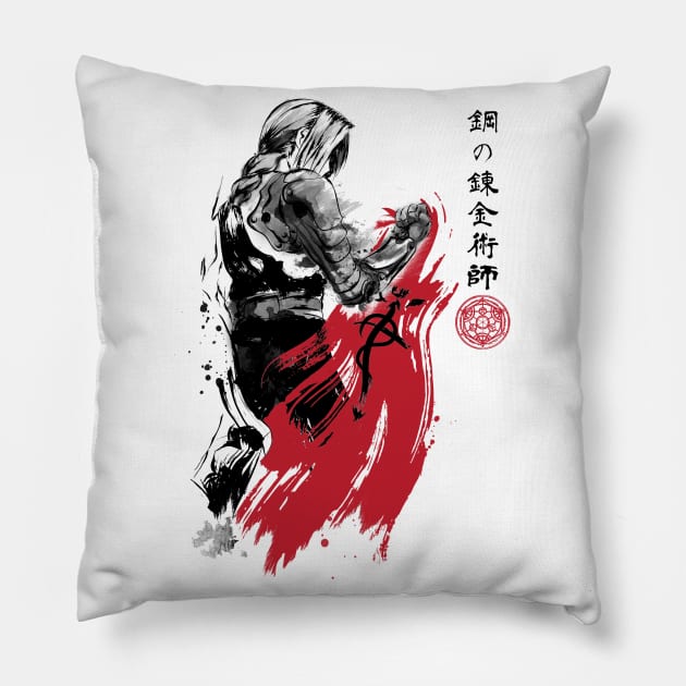 Edward sumi-e Pillow by DrMonekers