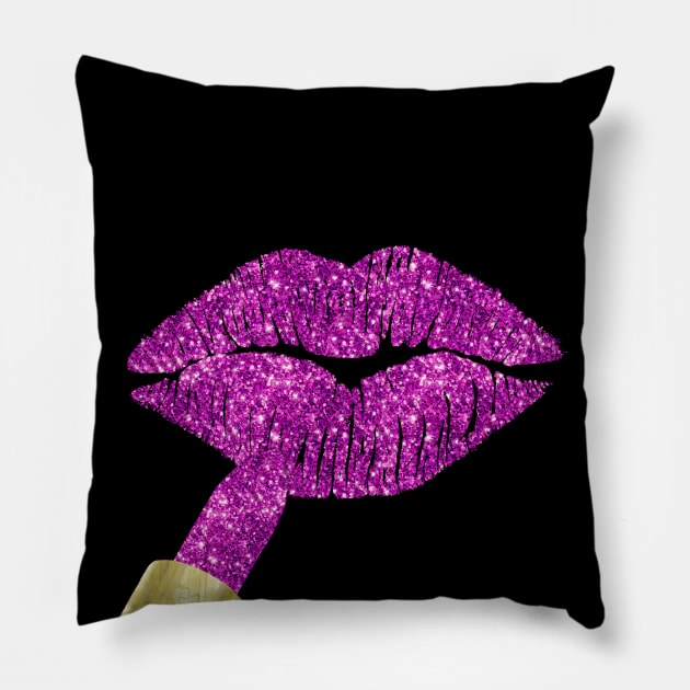 Violet Lips Pillow by LittleBean