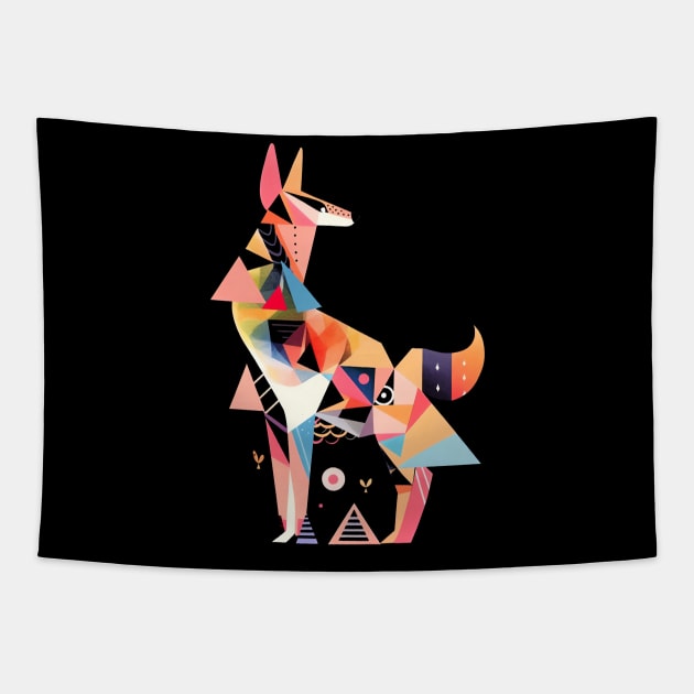 Angular Color Wolf Tapestry by Origami Fashion