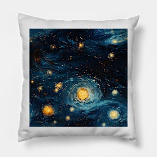 Van Gogh Starry Night Outer Space Pattern 25 Pillow