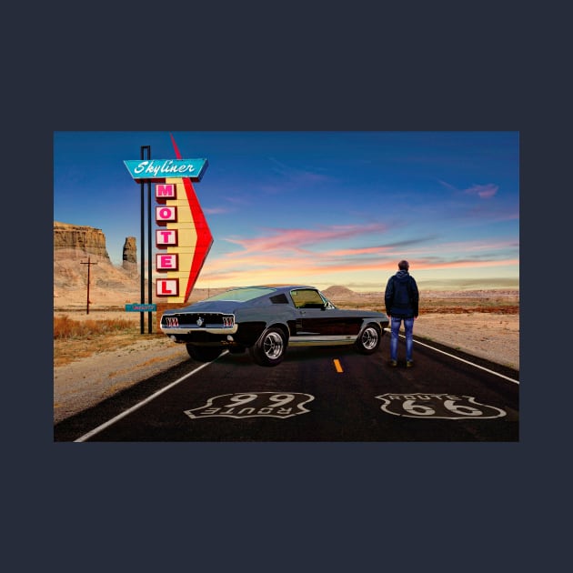 Route 66, Skyliner Motel USA by Mark Richards