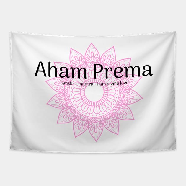 Aham Prema Sanskrit Mantra Tapestry by onepony