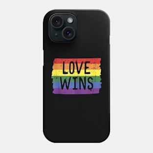 Love Wins Rainbow Flag Gay Lgbt Pride Support Phone Case