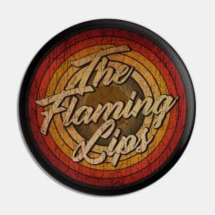 arjunthemaniac, circle retro faded The Flaming Lips Pin