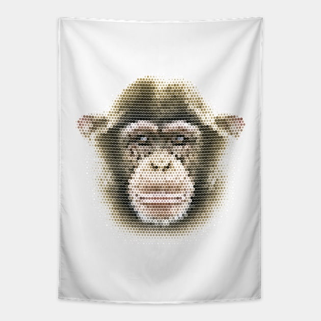 Geometric Animal Chimpanzee Tapestry by Rebus28