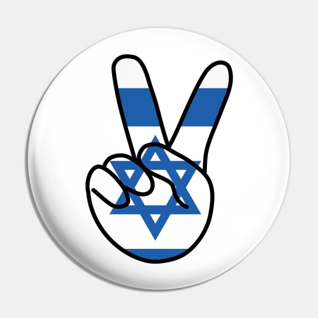 Israel Flag V Sign Pin by DiegoCarvalho