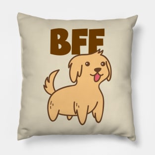 BFF Dog Cute Puppy Dog Lover Gift Adorable Cuddle Best Friend Gift for Dog Mom Dog Dad Pillow