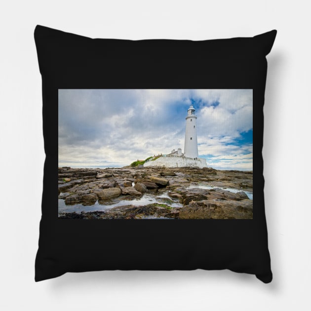 Whitley Bay Lighthouse Pillow by MartynUK