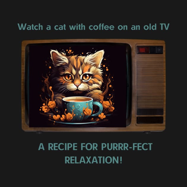Watch a Cat With Coffee On An Old TV - A Recipe For Purrr-fect Relaxation! by Positive Designer