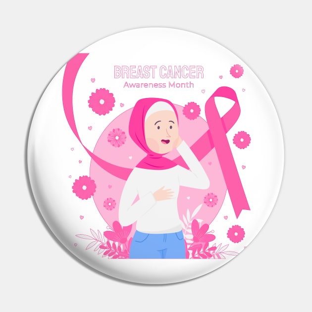 In October We Wear Pink Breast Cancer Awareness Survivor Pin by Goods-by-Jojo