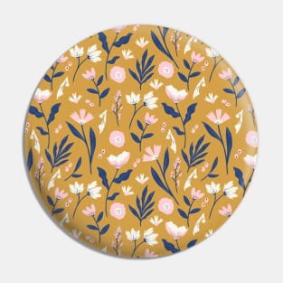 Mustard Floral Pin