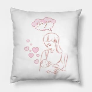 an illustration inspired by mothers, The most beautiful and precious being, Mom. Pillow