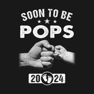 Soon To Be Pops Est 2024 Fathers Day First Time New Pops T-Shirt