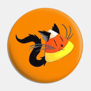 Black Cat Candy Corn Pin