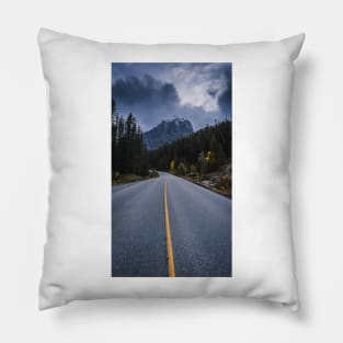 Driving towards the mountains Pillow