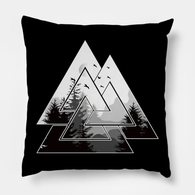 Valknut Symbol Pillow by Nartissima