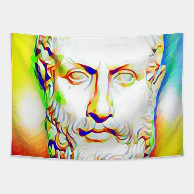 Parmenides of Elea Colourful Portrait | Parmenides of Elea Artwork 11 Tapestry by JustLit