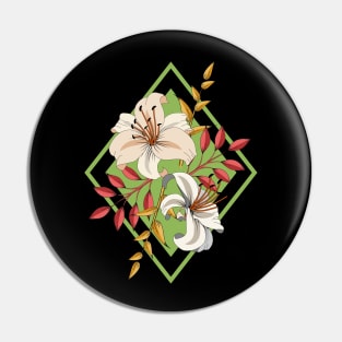 Lilies On Green Pin