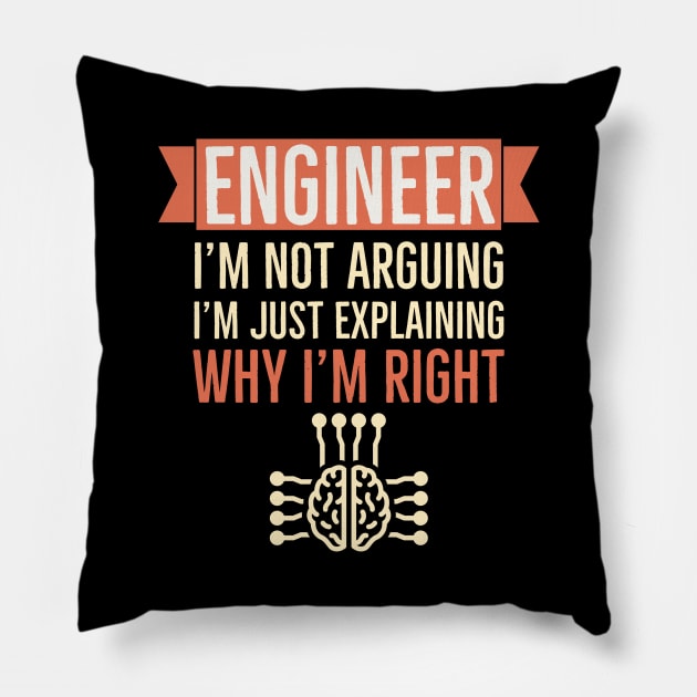 Funny engineer quote Pillow by Noureddine Ahmaymou 
