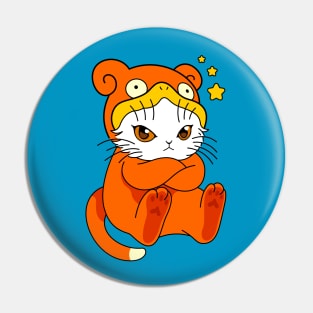 Cat in a bear costume Pin