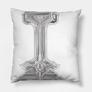 Futuristic Silver Letter T Design No. 576 Pillow