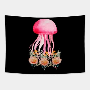 Jellyfish Watercolor Funny & humor Jellyfishs Cute & Cool Art Design Lovers Tapestry