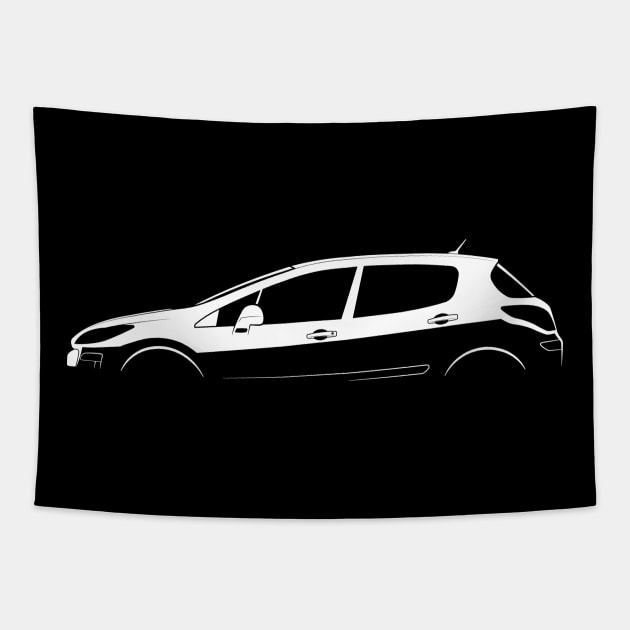 Peugeot 308 (2007) Silhouette Tapestry by Car-Silhouettes