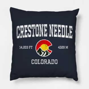 Crestone Needle Colorado 14ers Vintage Athletic Mountains Pillow