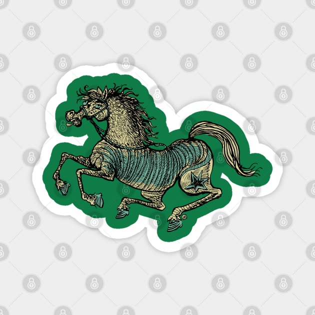 golden star horse in a race Magnet by duxpavlic